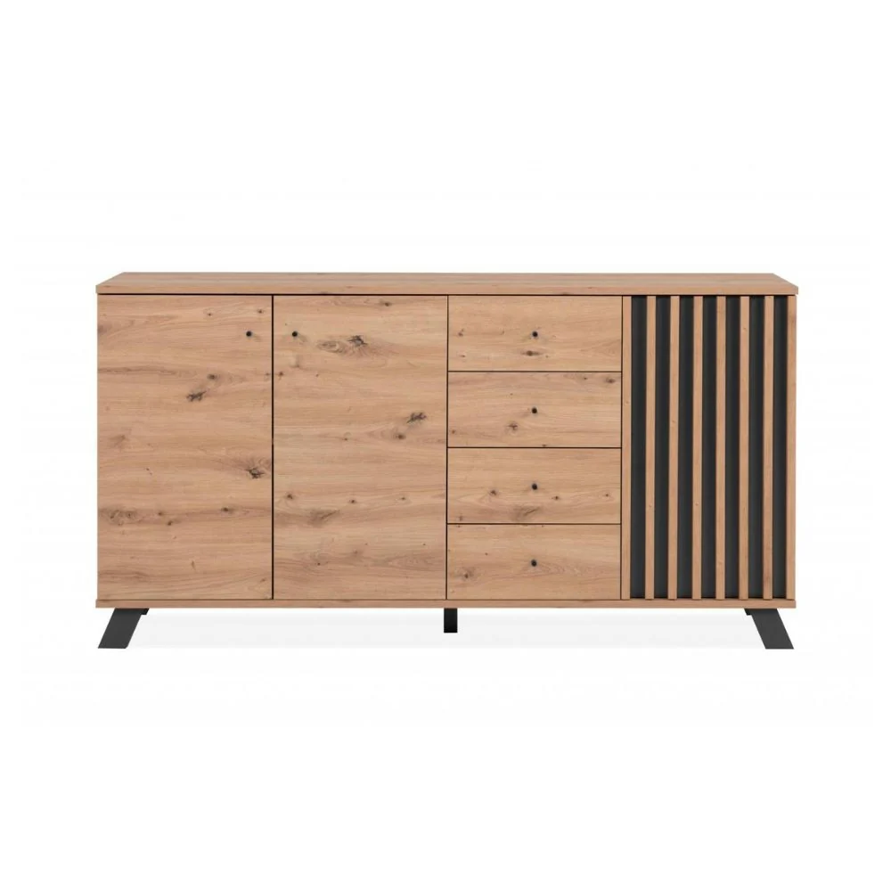 Medan51C 3dveřová, 4zásuvková příborník v antracitovém dubu