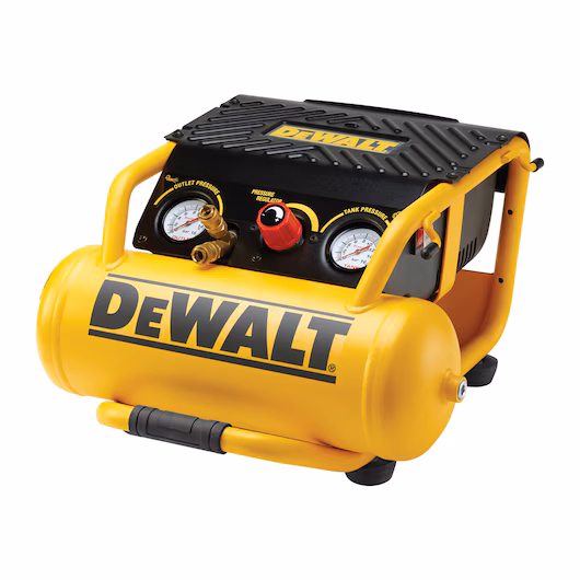 Přenosný kompresor DeWalt DPC10RC-QS o objemu 10 litrů, 230 V, s hadicí 10 m.
