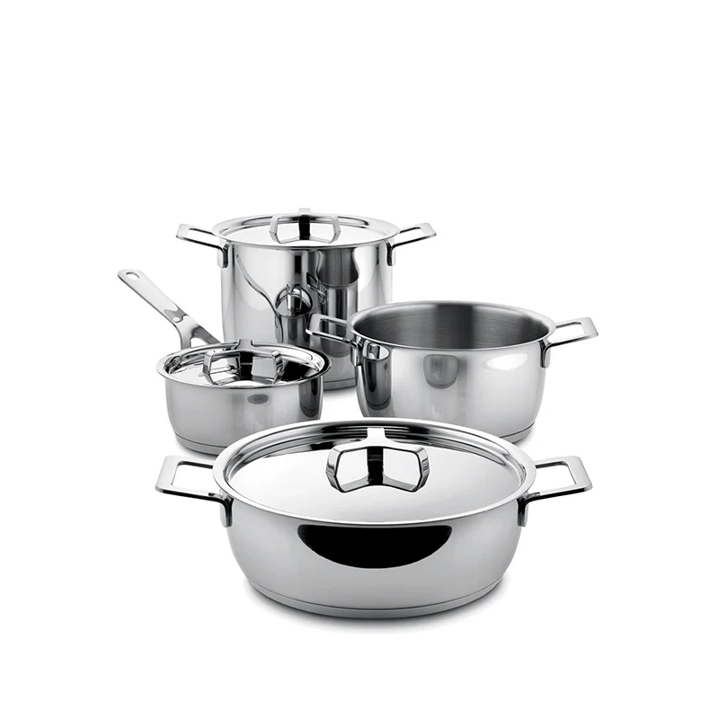 Sada 7 kusů nerezového nádobí Alessi Pots & Pans AJM100S7