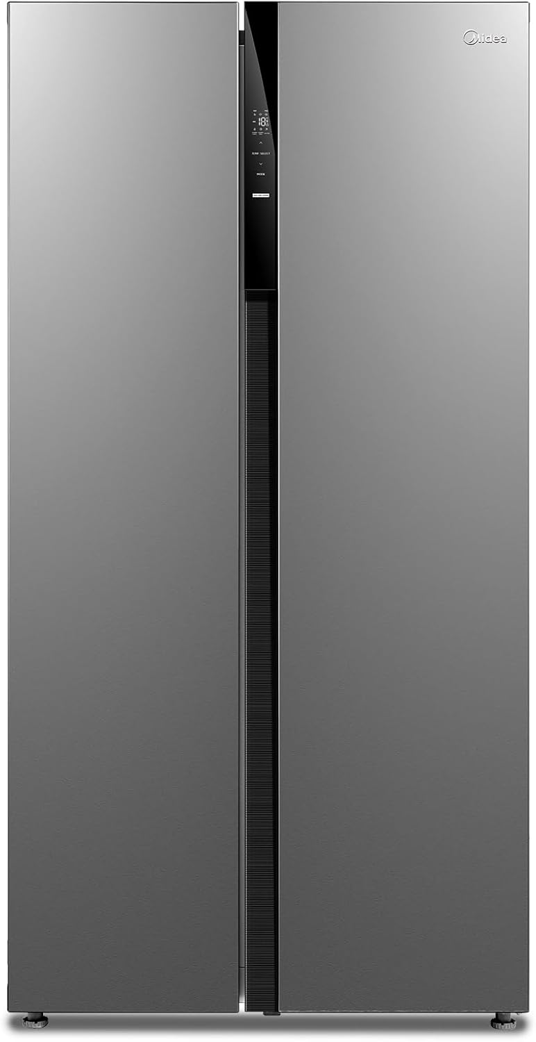 Midea MERB276FGE02A Chladnička s vestavěným mrazákem 270 l, Total Nofrost, 219 kWh/rok, 54,5 x 62,5 x 180 cm, Nastavitelný termostat, Nerezová ocel