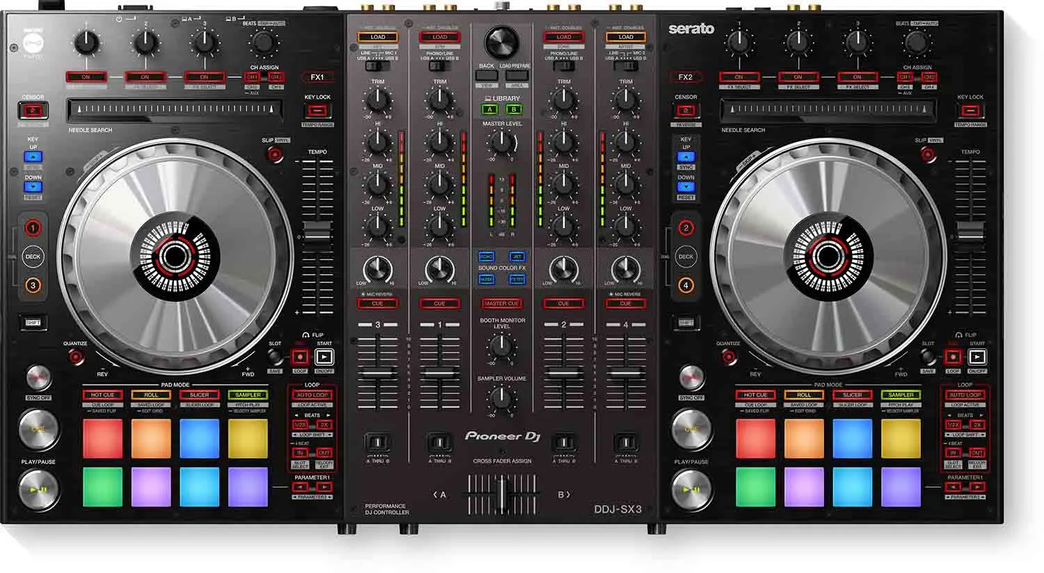 B-Skladem: Pioneer DJ DDJ-SX3 4kanálový DJ kontroler pro Serato DJ Pro