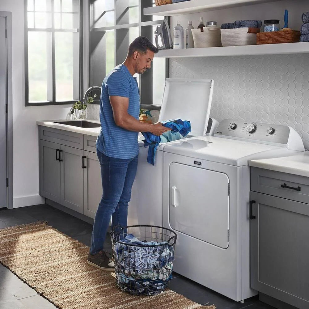 Elektrická sušička 2025 7,0 krychlových stop s ochranou proti mačkání - bílá