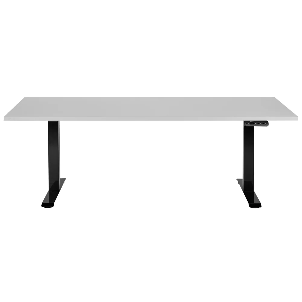 Elektricky výškově nastavitelný stůl, šedo-černý, 180 x 80 cm, ocelový rám s práškovým nástřikem