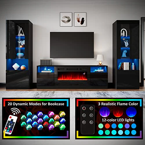 TV stolek s krbem a elektrickým krbem o úhlopříčce 36