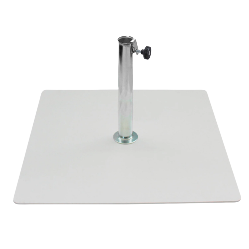 Stojan pro zahradní slunečník 60 kg pro trubky o průměru 65 mm z bílého kovu