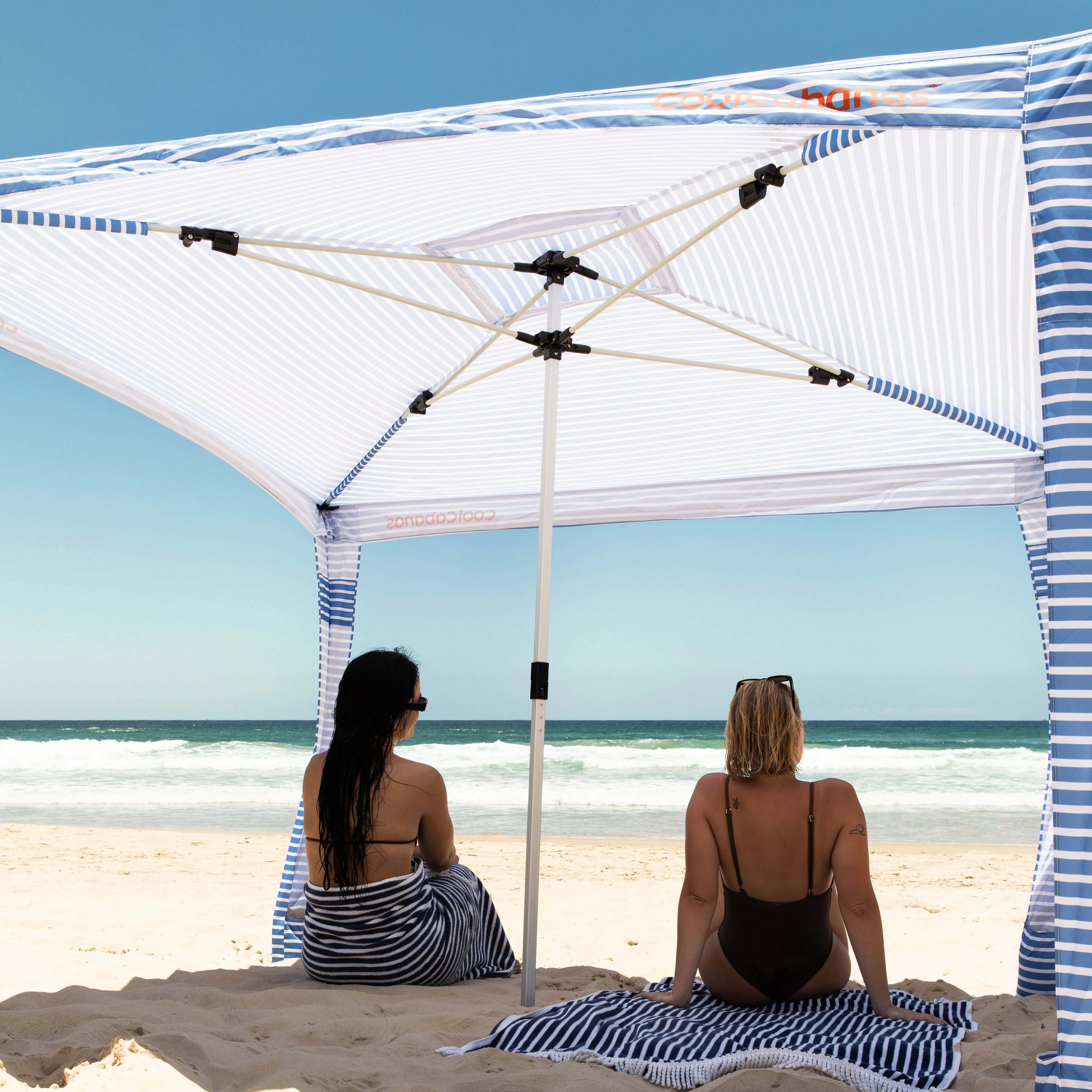 Plážový stín CoolCabana 5 - ochrana UPF 50+, velká stínicí plocha