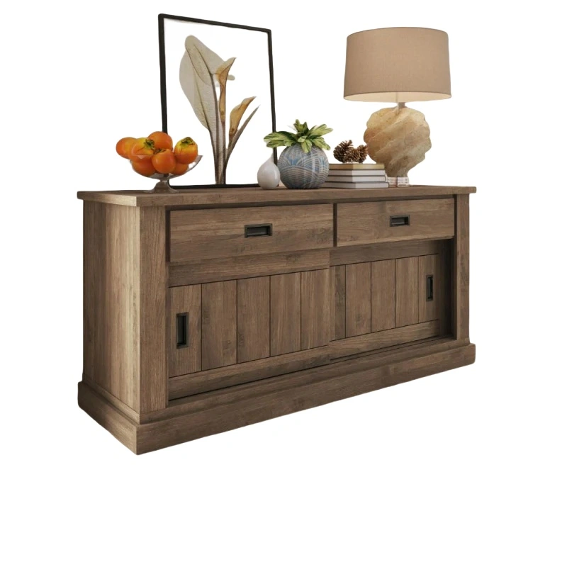 Komoda Anthony 52 se 2 posuvnými dveřmi a 2 zásuvkami v barvě ořechu Eastwood