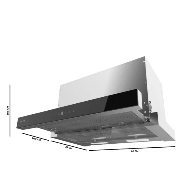 Bolero Flux TLT 605500 Černý skleněný odsavač par – vysoká energetická účinnost A++