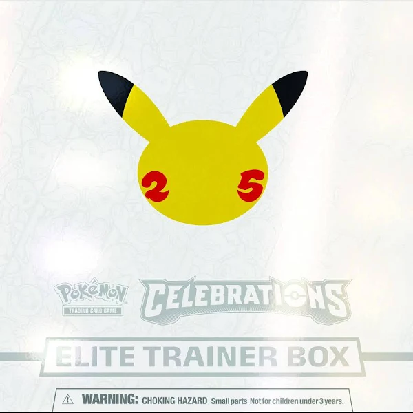 Pokémon Celebrations Elite Trainer Box s 10 booster balíčky, fóliovou kartou Greninja, 65 obaly a energetickými kartami