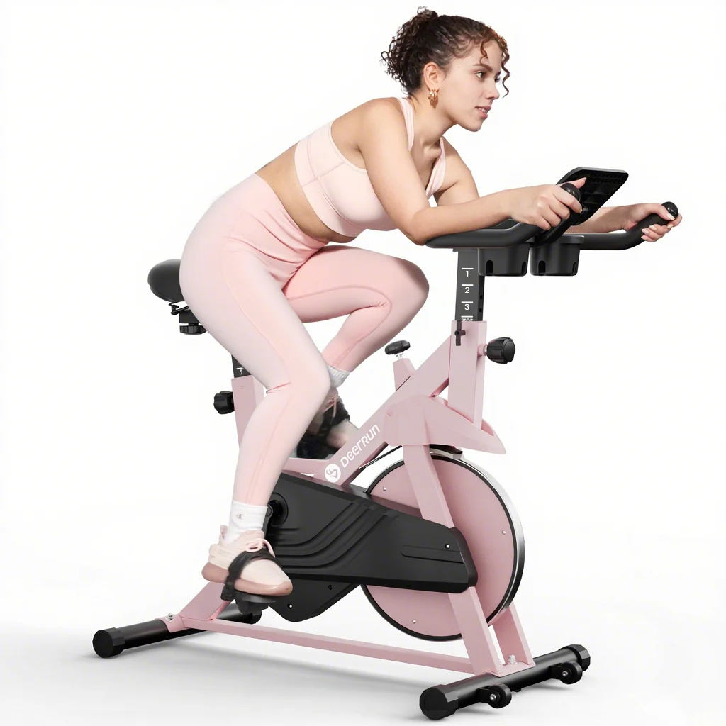 DeerRun S500 Indoor Smart Rotoped s aplikací PitPat, magnetický odpor 1-32 - růžový