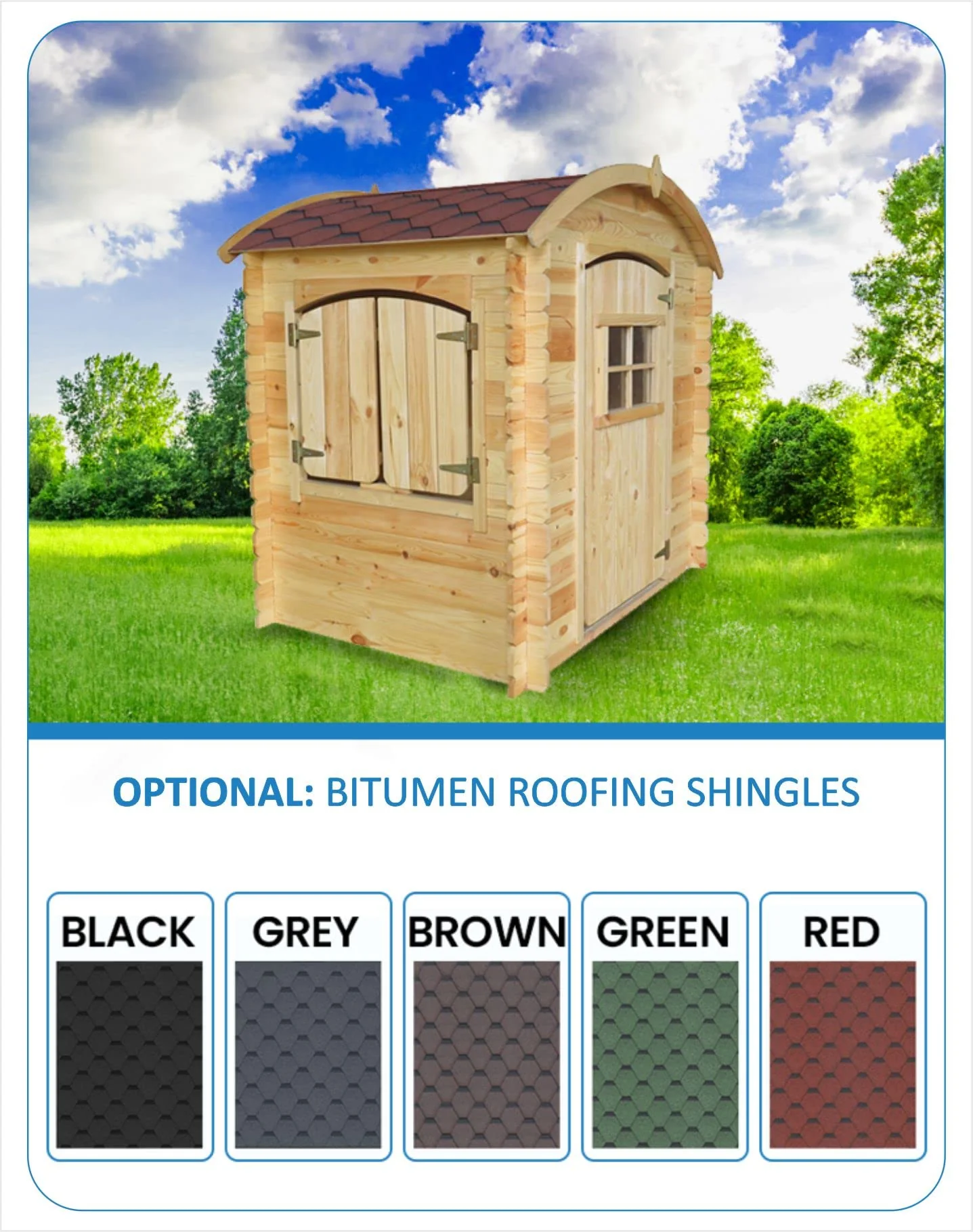 Venkovní dřevěný domeček pro děti s dveřmi a oknem – přizpůsobitelný – 130x106x145 cm