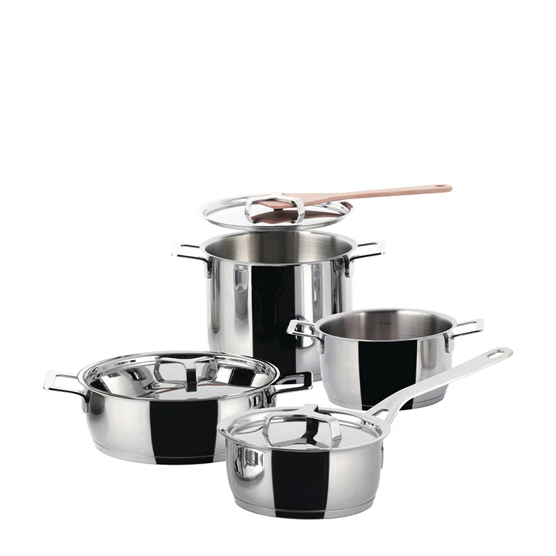 Sada 7 kusů nerezového nádobí Alessi Pots & Pans AJM100S7