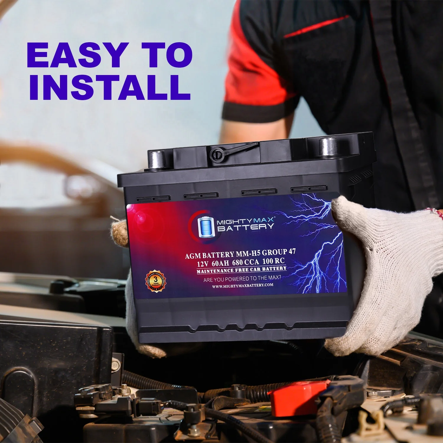 MM-H5 Start and Stop autobaterie BCI, velikost skupiny 47, 12V 60AH, 100RC, 680 CCA, dobíjecí AGM autobaterie