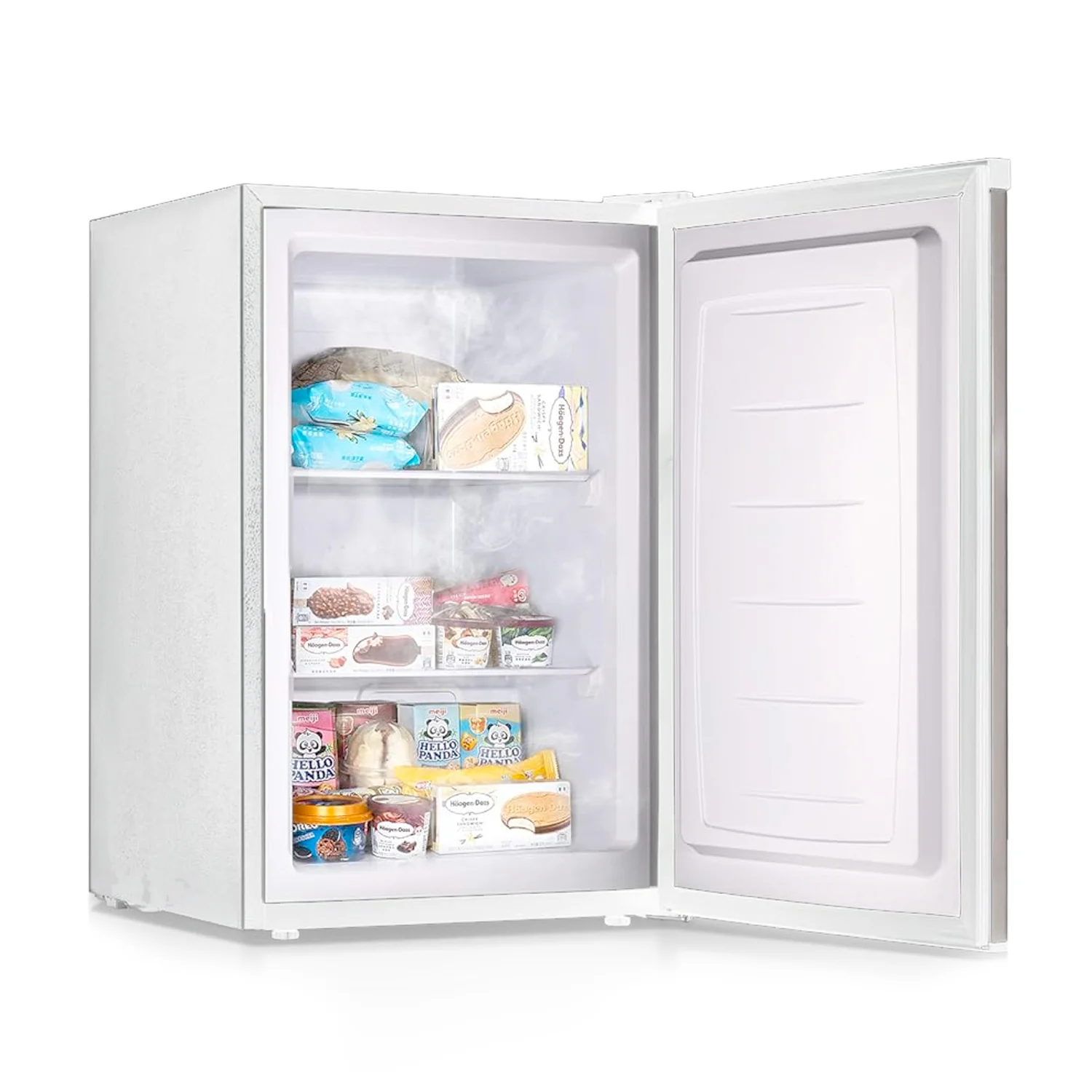 98litrový vertikální mrazák se 3 zásuvkami – kompaktní a přehledný