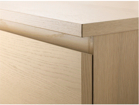 MALM Komoda se 4 zásuvkami, bělená dubová dýha, 80x100 cm