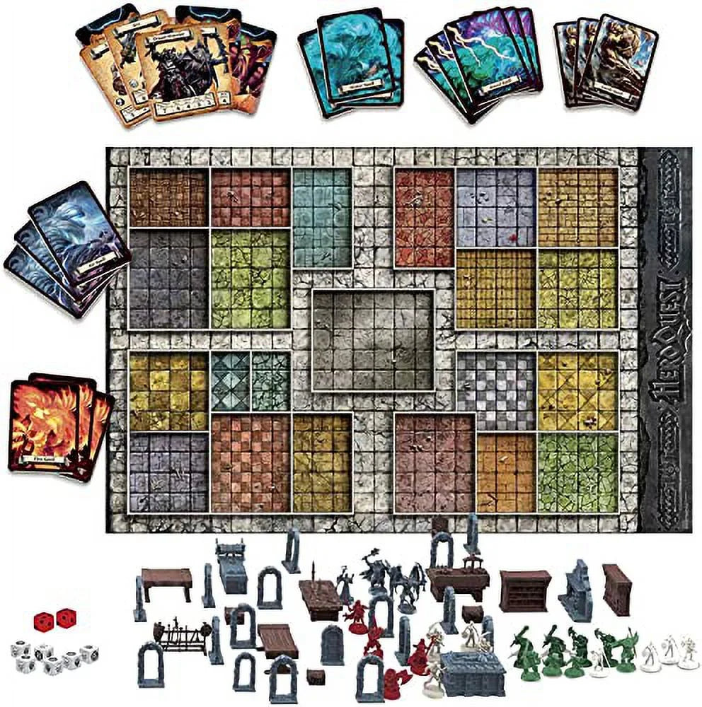Herní systém Hasbro Gaming Avalon Hill HeroQuest z roku 2025, desková hra, pohlcující fantasy adventura s tematikou Dungeon Crawler pro věk 14 let a starší, 2–5 hráčů.