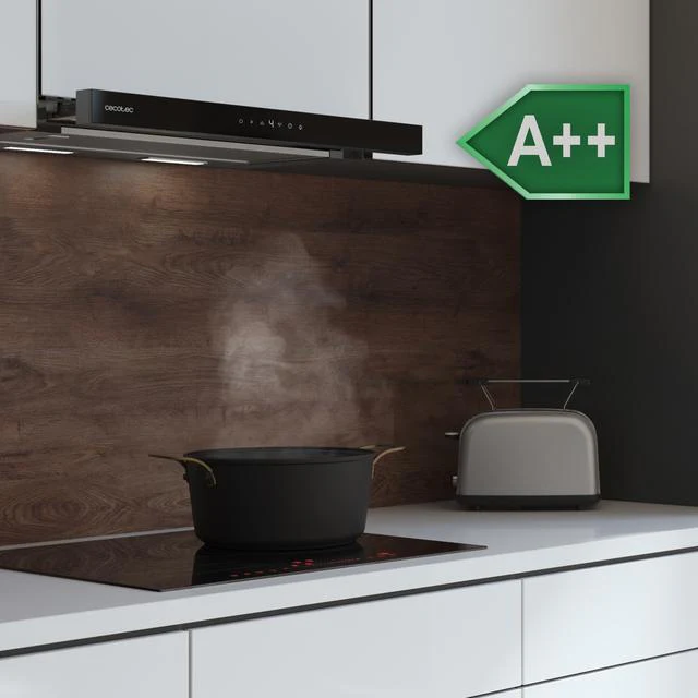 Bolero Flux TLT 605500 Černý skleněný odsavač par – vysoká energetická účinnost A++