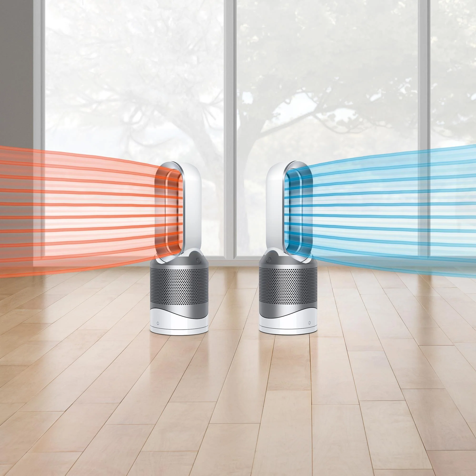 Dyson Pure Hot+Cool ventilátorový čistič s topným tělesem – bílý/stříbrný