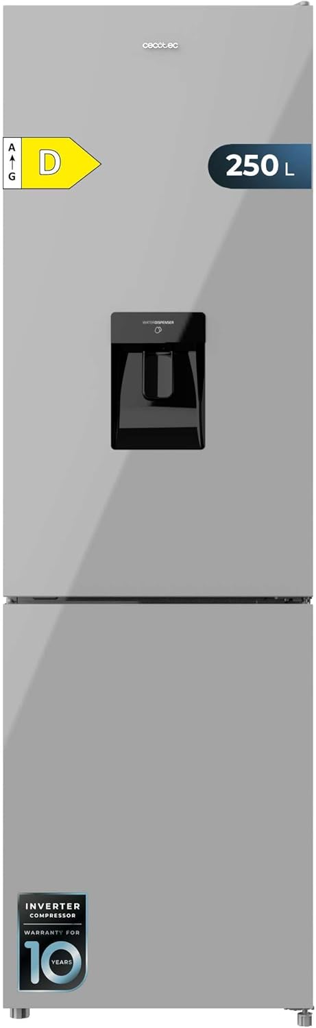 Dvoudveřová chladnička Cecotec Bolero CoolMarket Combi 250, bílá, 250 l, výška 181 cm, šířka 55 cm, nízká spotřeba energie, systém Multi Air Flow, úplná bezmrazová funkce a 2 zásuvky.