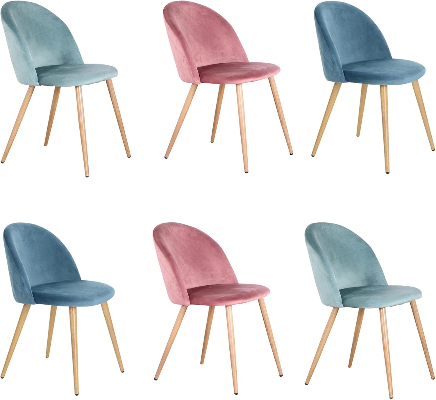 Sada 4 jídelních židlí BenyLed, kuchyňské židle čalouněné sametem, moderní židle do obývacího pokoje, s černými kovovými nohami (černá)