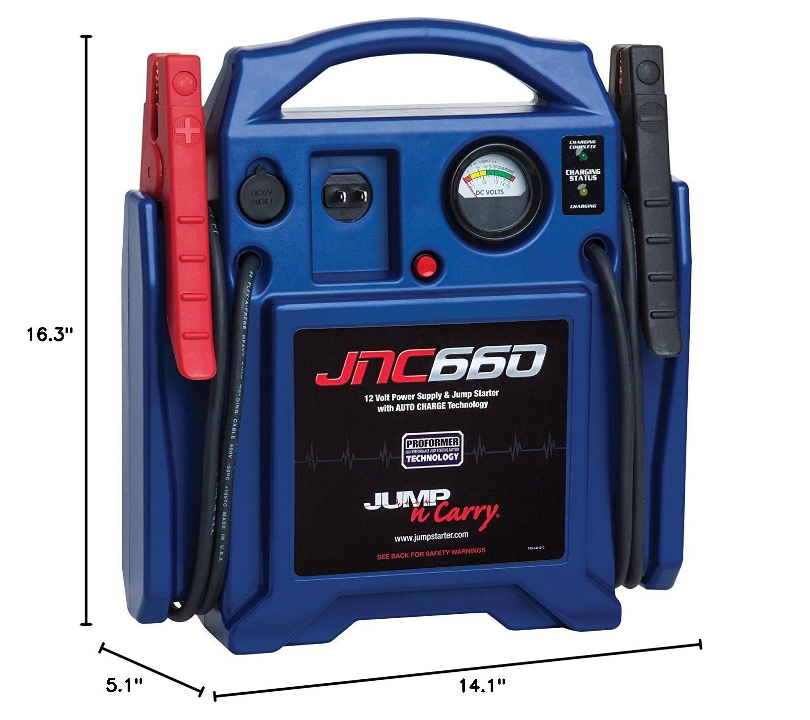 Startovací kabel Clore Automotive Jump-N-Carry JNC660, 1700 A, 12V, špičkový proud