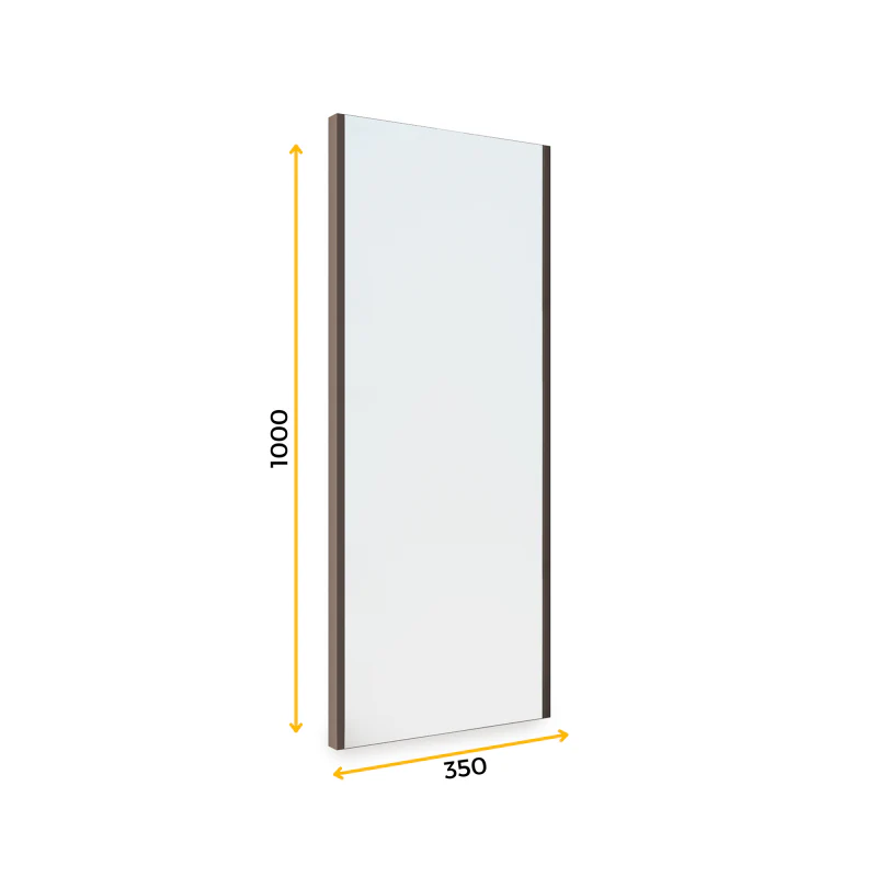 Výsuvné zrcadlo do šatní skříně, mokka lakované, ocel a technoplast a sklo.