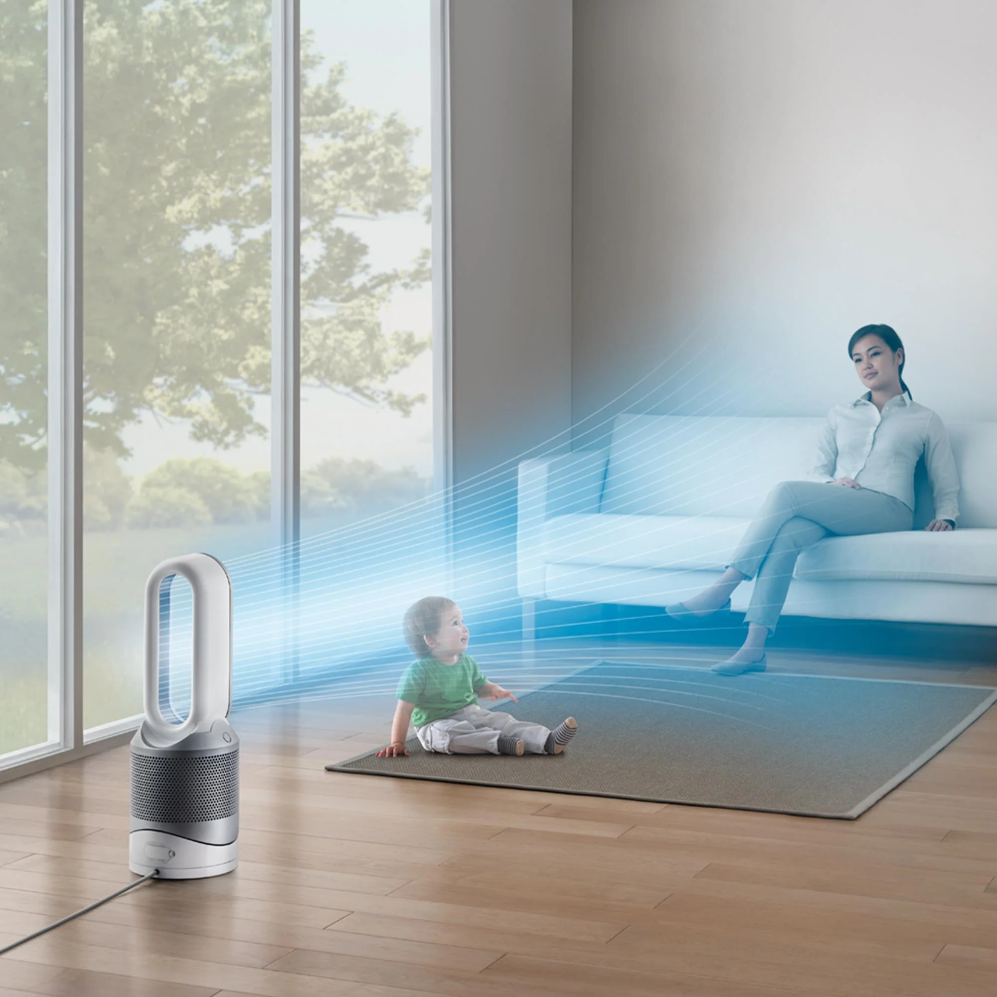 Dyson Pure Hot+Cool ventilátorový čistič s topným tělesem – bílý/stříbrný