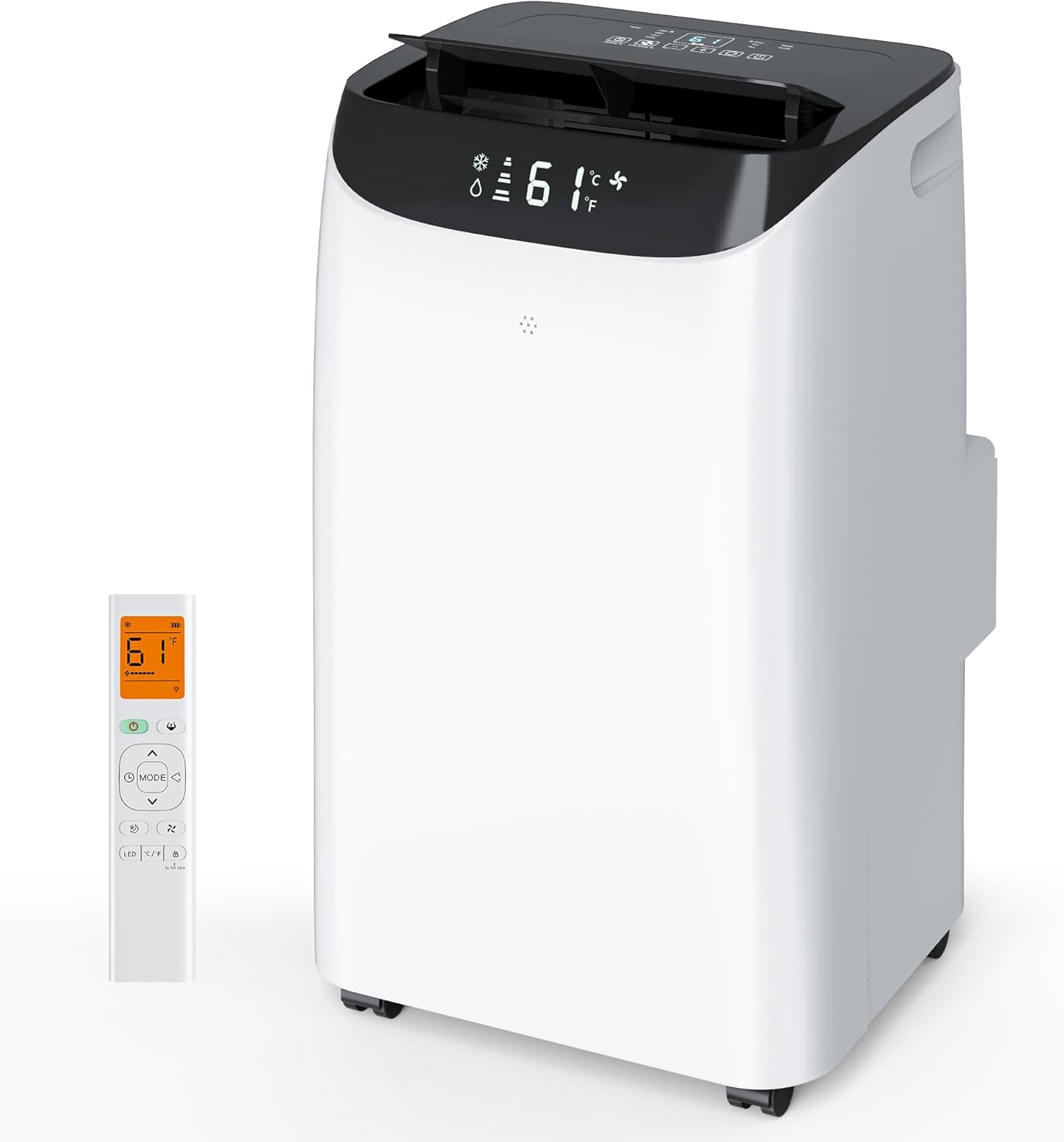 Přenosné klimatizace s výkonem 14 000 BTU a dálkovým ovládáním, samostatná chladicí jednotka 3 v 1 s ventilátorem a odvlhčovačem, chlazení místností až do 66 m², chytrý/spánkový režim, 3 rychlosti, automatická oscilace, 2 časovače