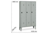 Tecnotelai 3dílná šatní skříňka 1020x330x1800 mm s nožičkami