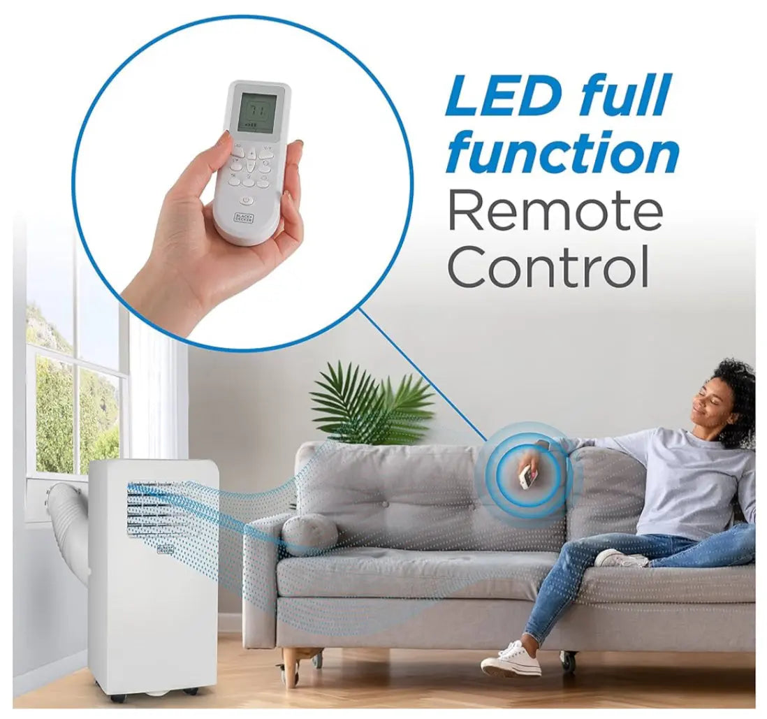 Přenosná klimatizace BLACK+DECKER 10 000 BTU s dálkovým ovládáním, bílá