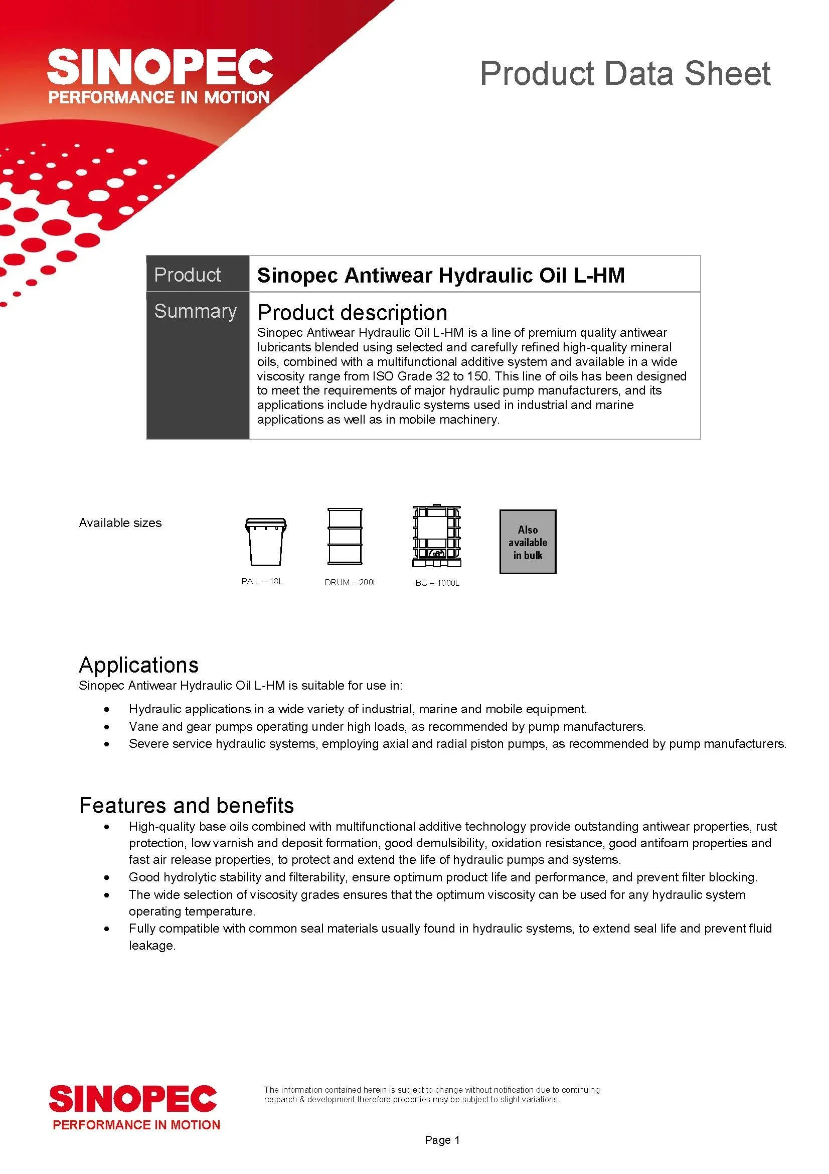 Prémiový hydraulický olej s ochranou proti opotřebení - sud 55 galonů (200 l - 52,83 galonů)