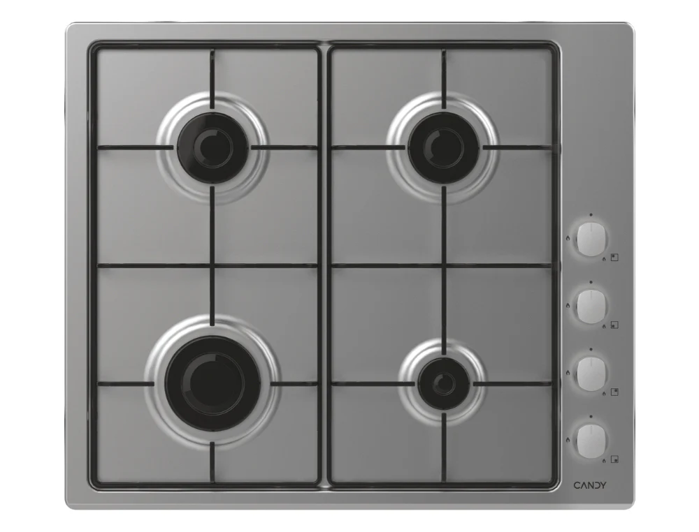 Vestavná plynová varná deska Candy idea CHW6LX z nerezové oceli o šířce 60 cm se 4 hořáky - 33802049