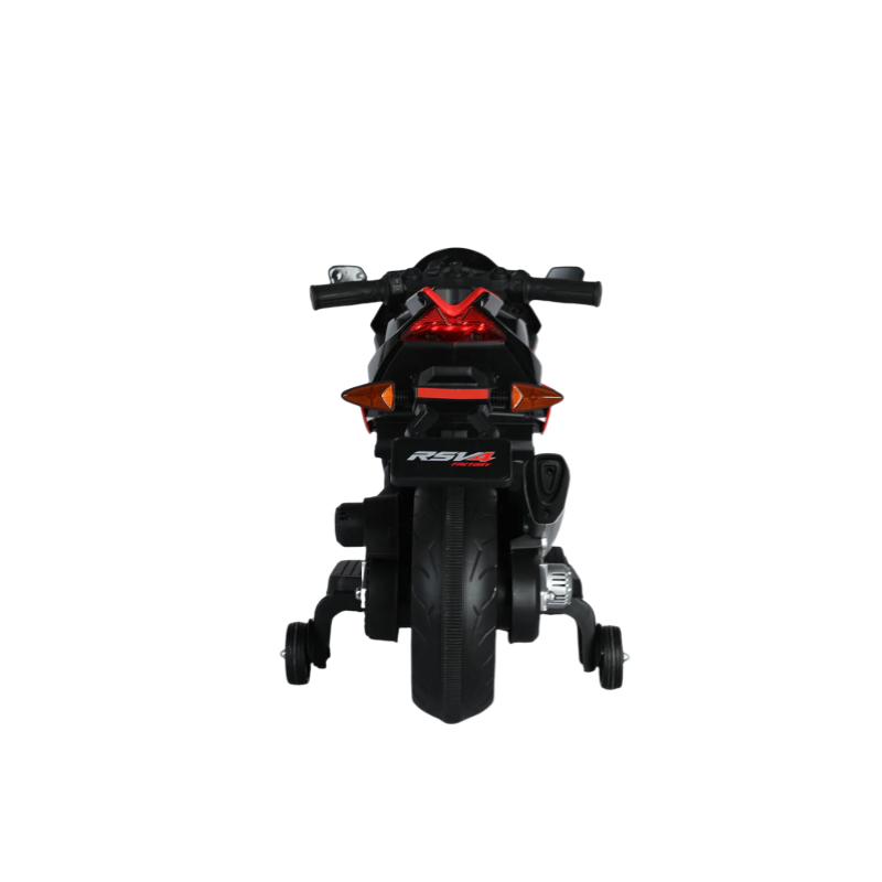 Aprilia RSIV Malý černý licencovaný 12V elektrický motocykl pro děti