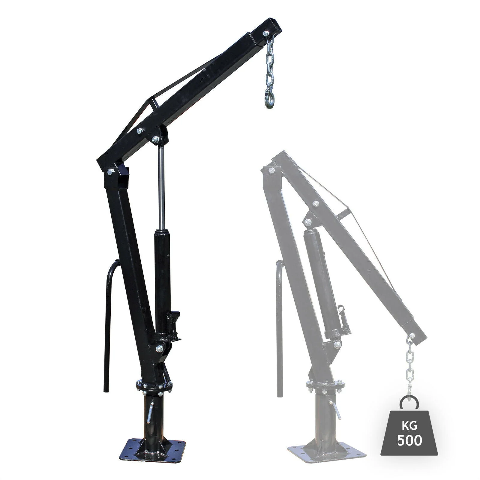 Zvedací jeřáb pro zvedání přívěsů o hmotnosti 500 kg s otočnou hlavou o 360° pro nakládku a vykládku