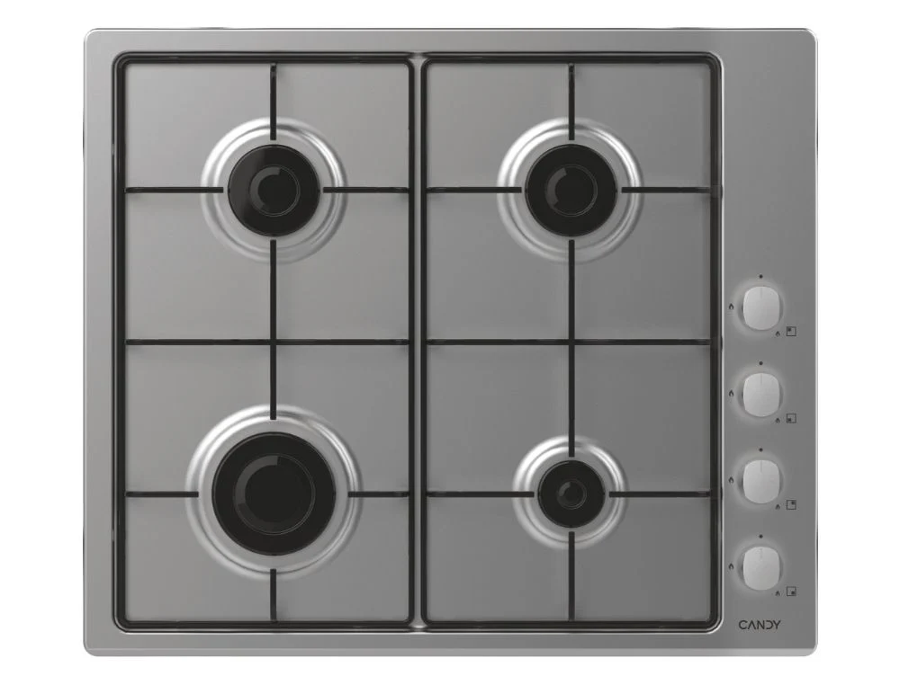 Vestavná plynová varná deska Candy idea CHW6LX z nerezové oceli o šířce 60 cm se 4 hořáky - 33802049