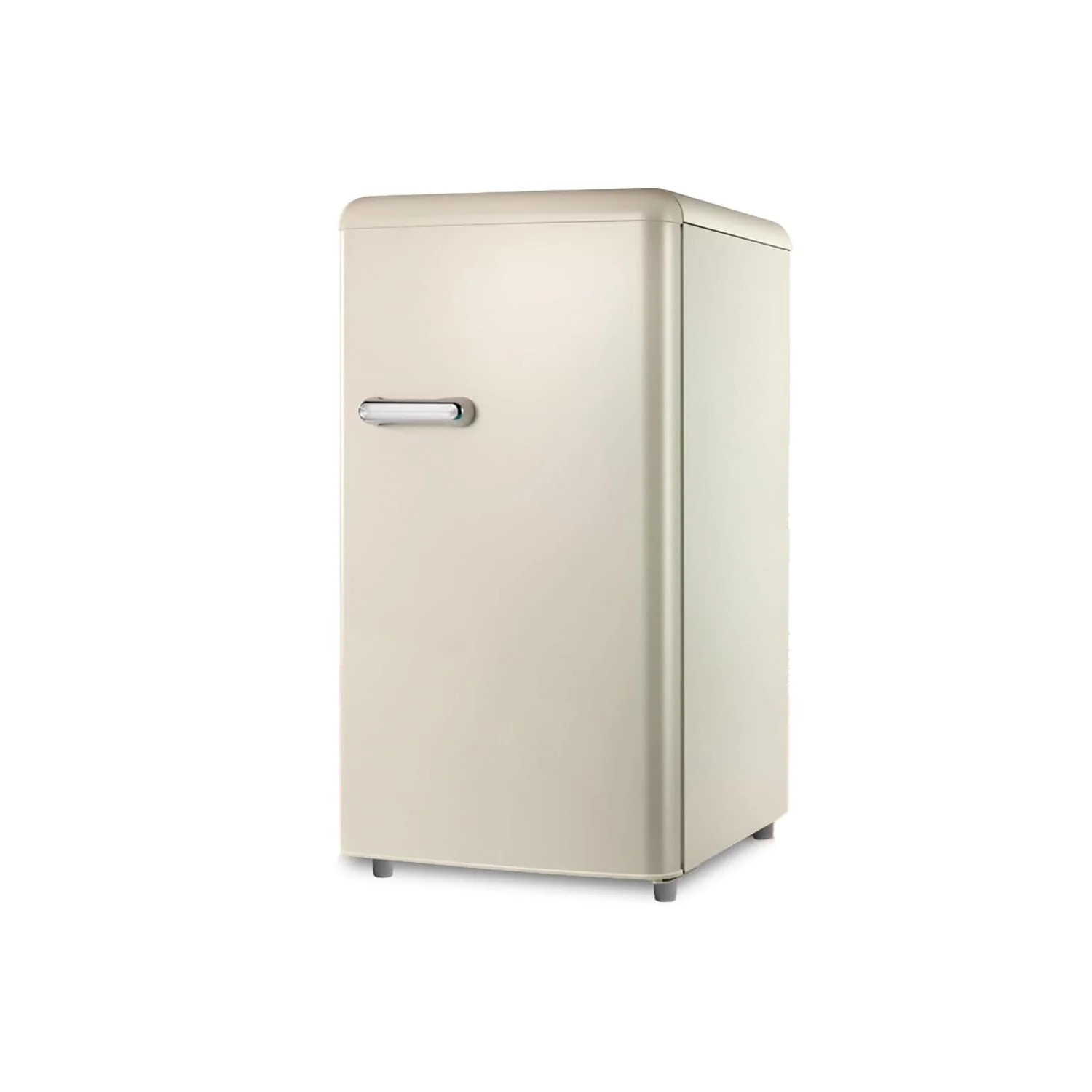 100l krémová retro lednice s jedním dveřmi – elegantní a kompaktní vintage design