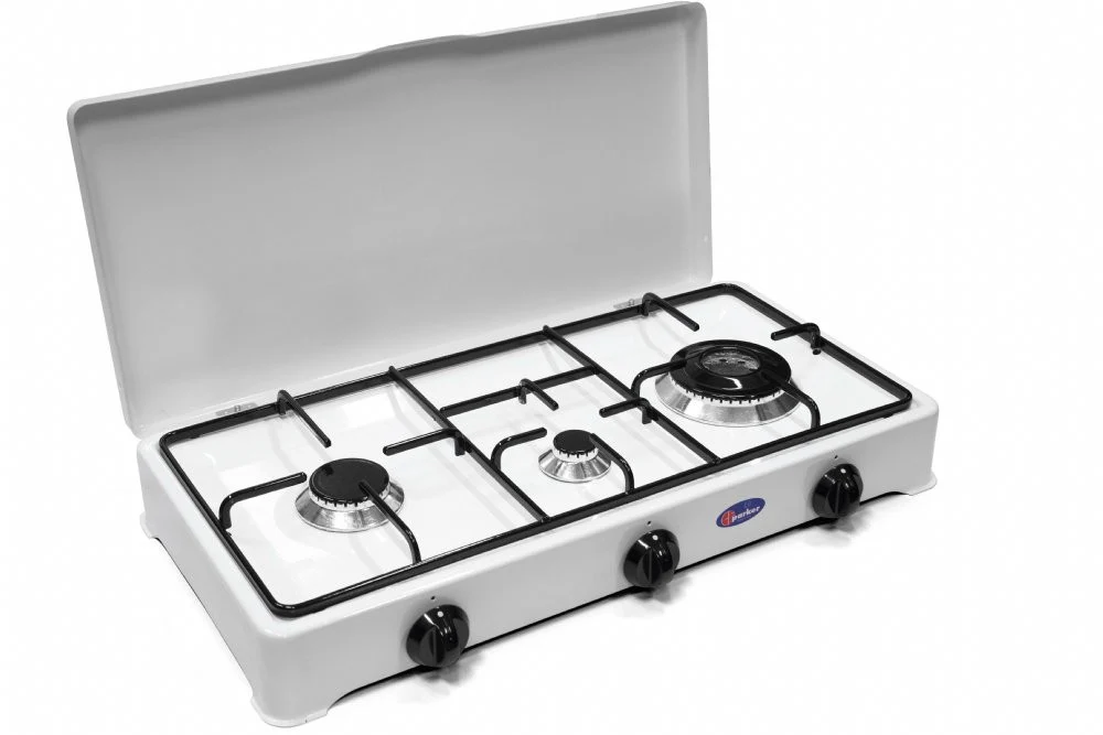 Plynový sporák se 3 hořáky na LPG / metan DOUBLE CROWN CFPARKER Mod. 5328GP/C