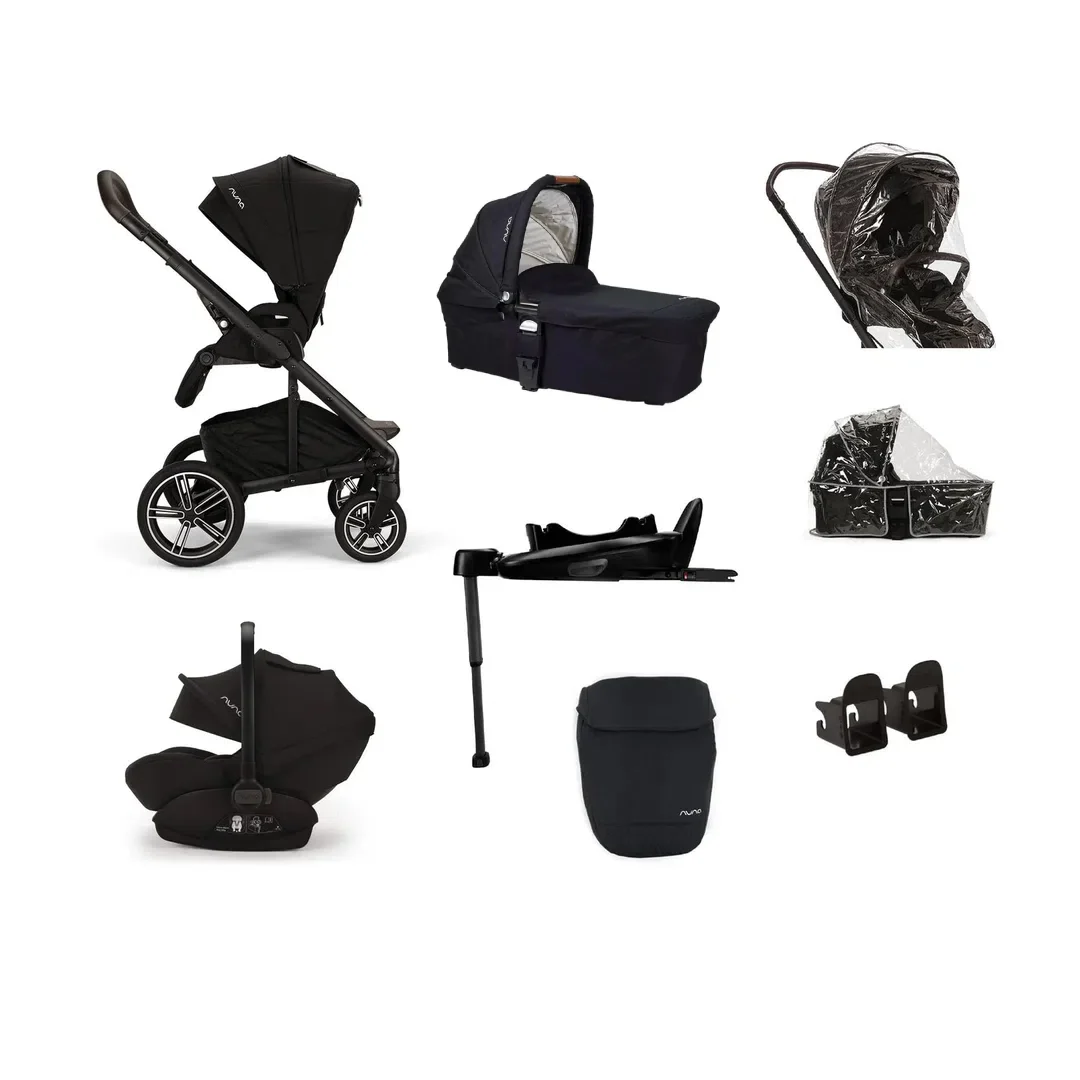 Cestovní systém Nuna Mixx Next + Arra Next Premium 2025 | Součástí je kočárek, autosedačka a hluboká korbička | Otočná základna o 360° a ISOFIX