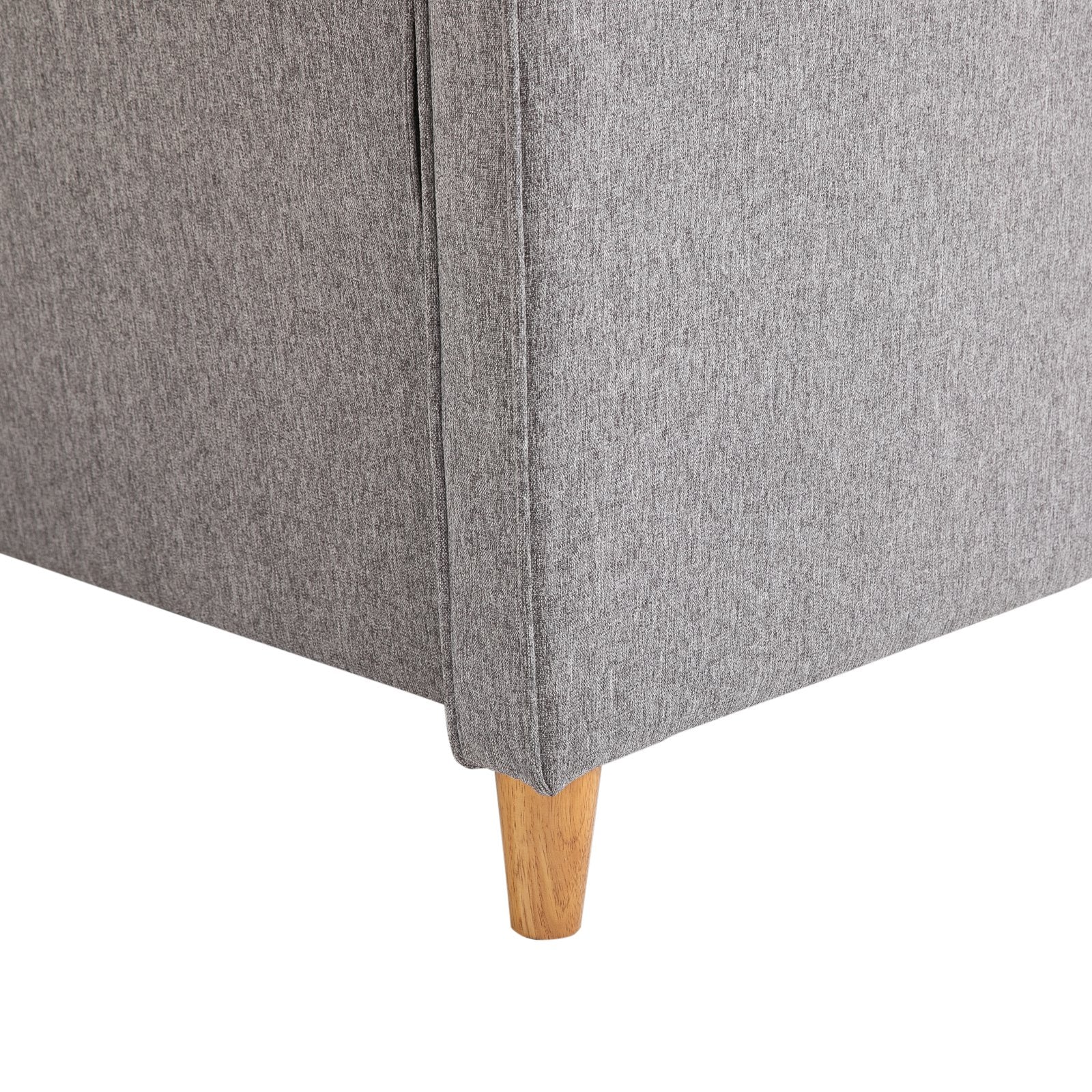 Dvoumístná pohovka 65x141x78 cm v provedení dřevo a šedá lněná látka