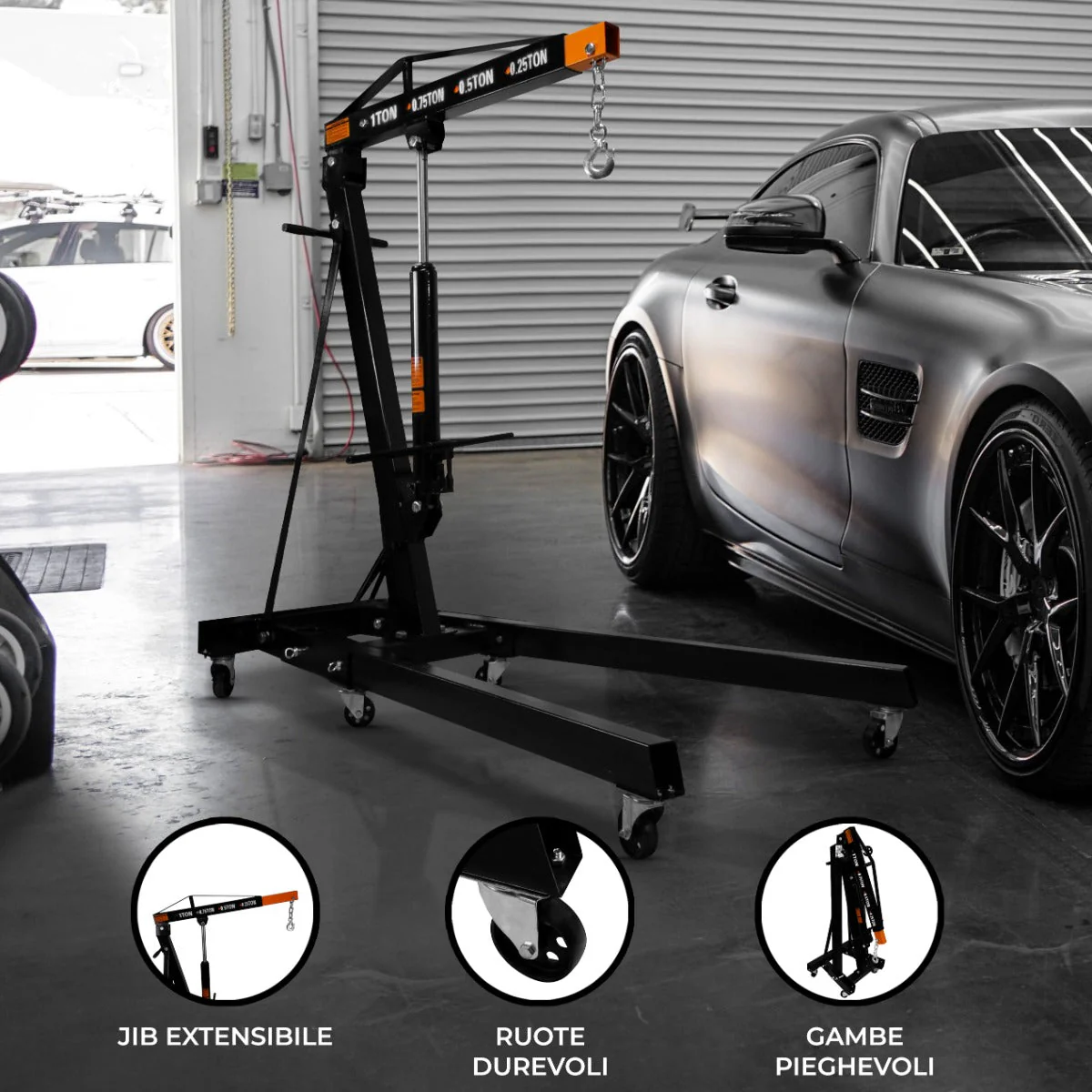 1tunový hydraulický jeřáb s T-mechanikou, skládací zvedák motoru auta