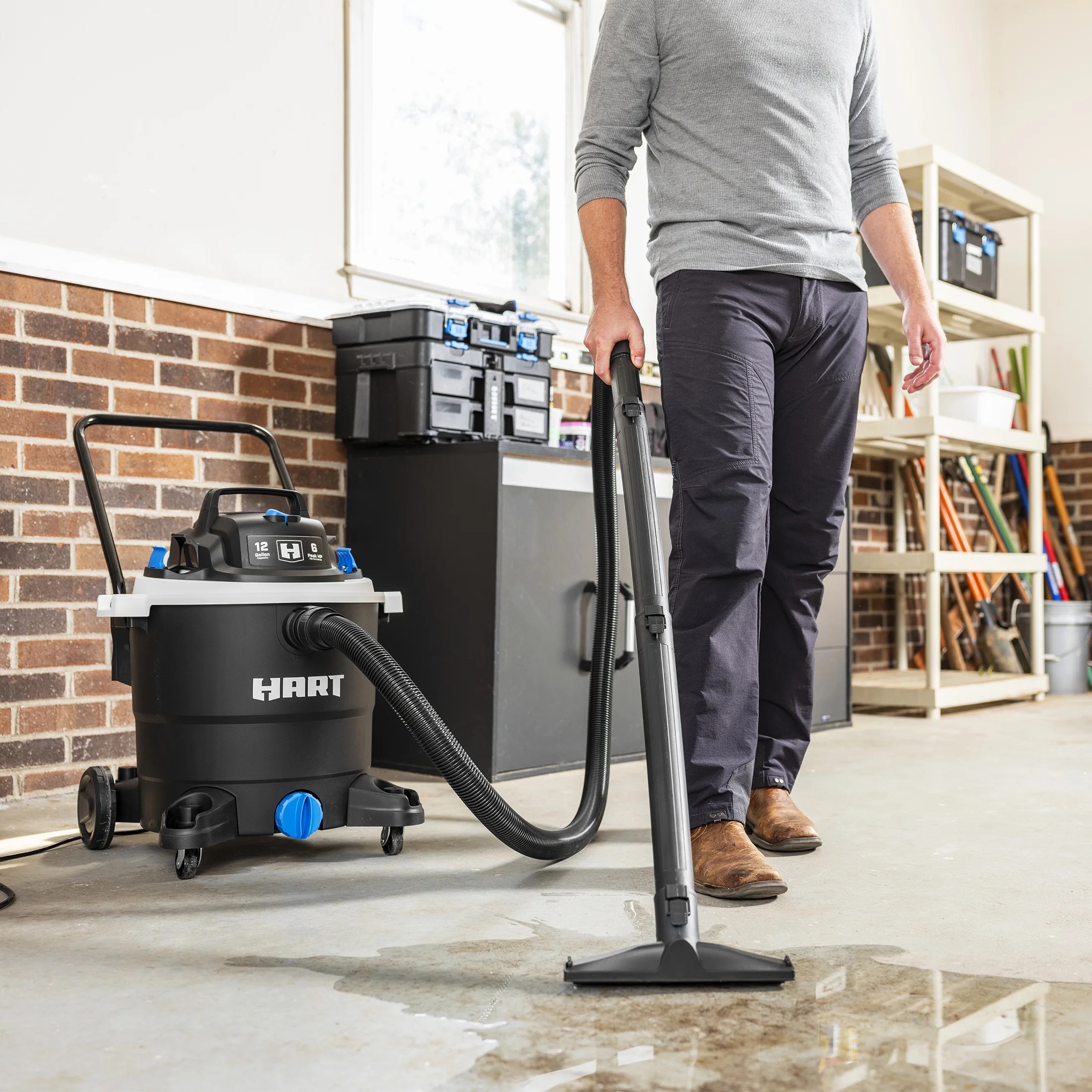 Mokrosuchý vysavač HART 12 galonů s výkonem 6 Peak HP, VOC1212PW 3701