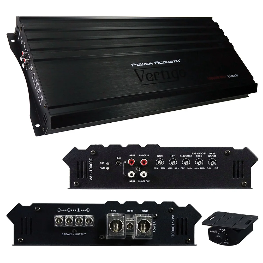 Monofonní zesilovač Power Acoustik 10 000 W, třída D, autorádio, 1 ohm