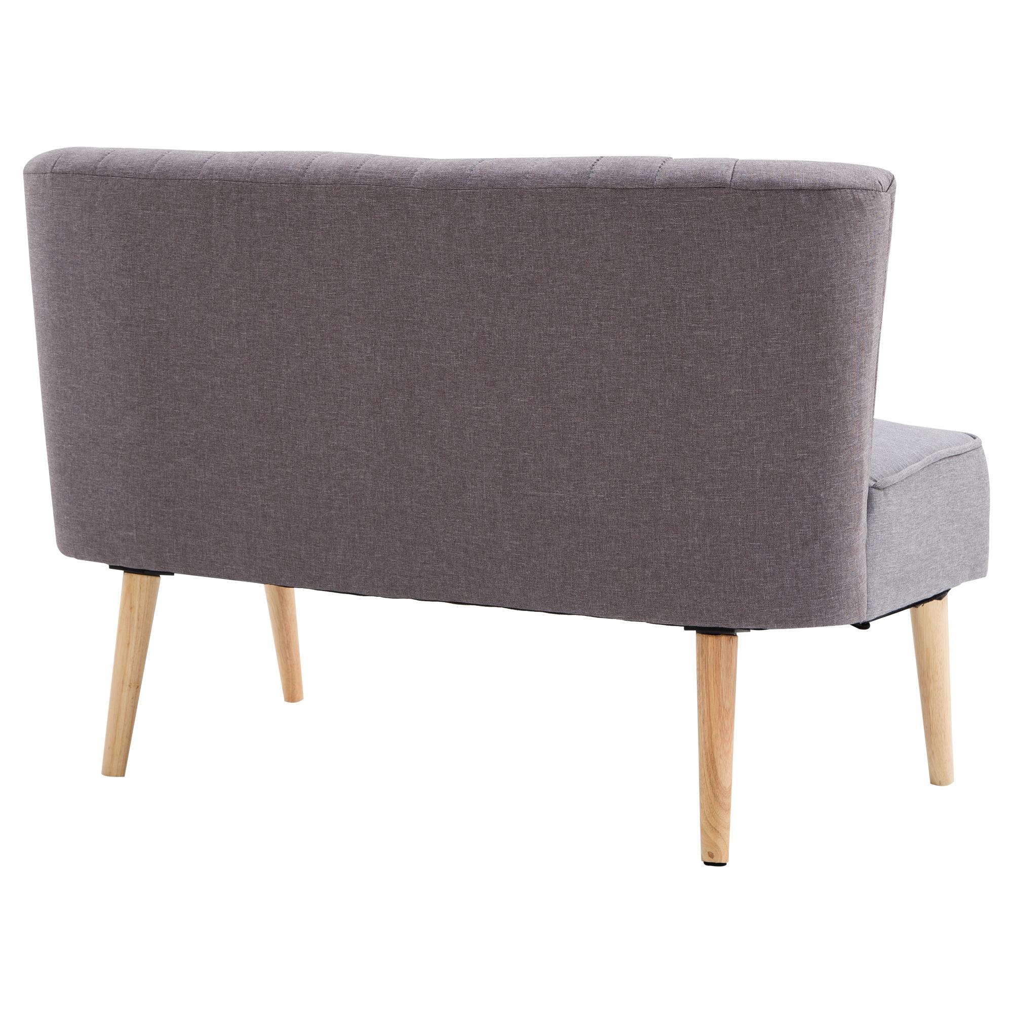 Dvoumístná pohovka v severském stylu, světle šedá, 117x56,5x77 cm