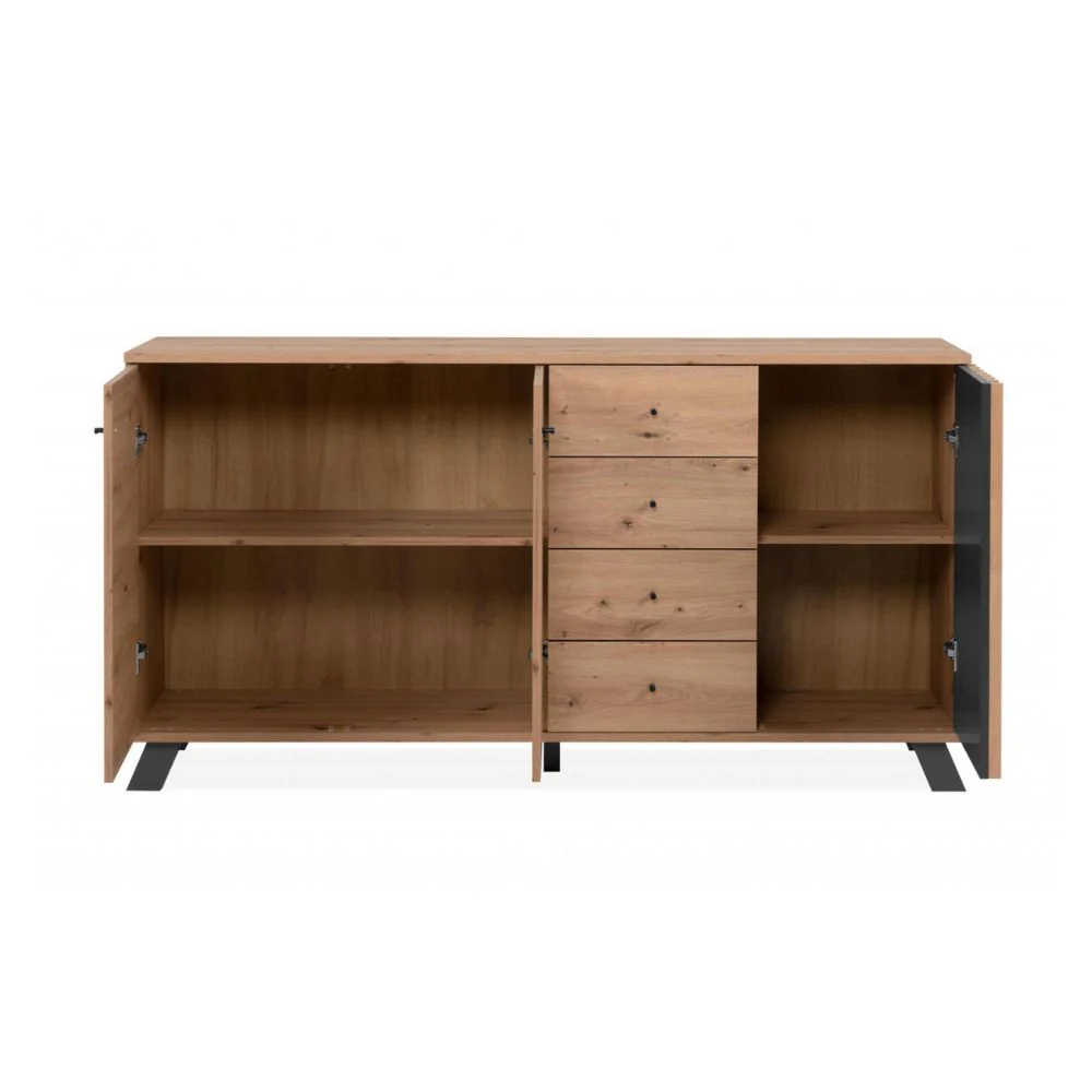 Medan51C 3dveřová, 4zásuvková příborník v antracitovém dubu