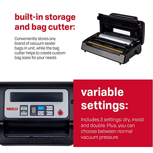 Vakuová balička Nesco Deluxe Food VS-12, 130 wattů, sáčky a víko s víkem