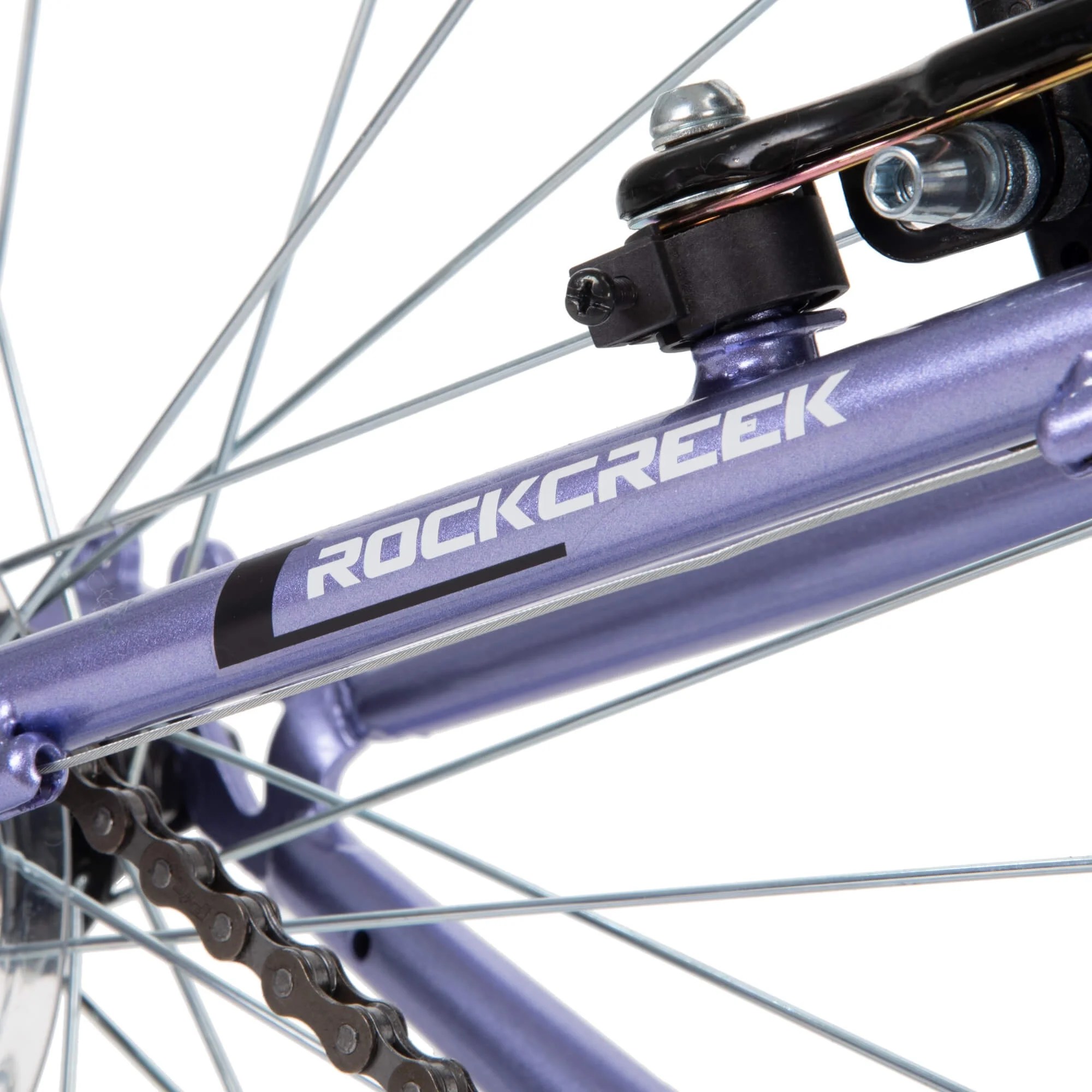 Horské kolo Huffy 24′′ Rock Creek, vhodné pro jezdce o výšce 1,48′′ – 1,78′′, fialové, pro dospělé, dámské