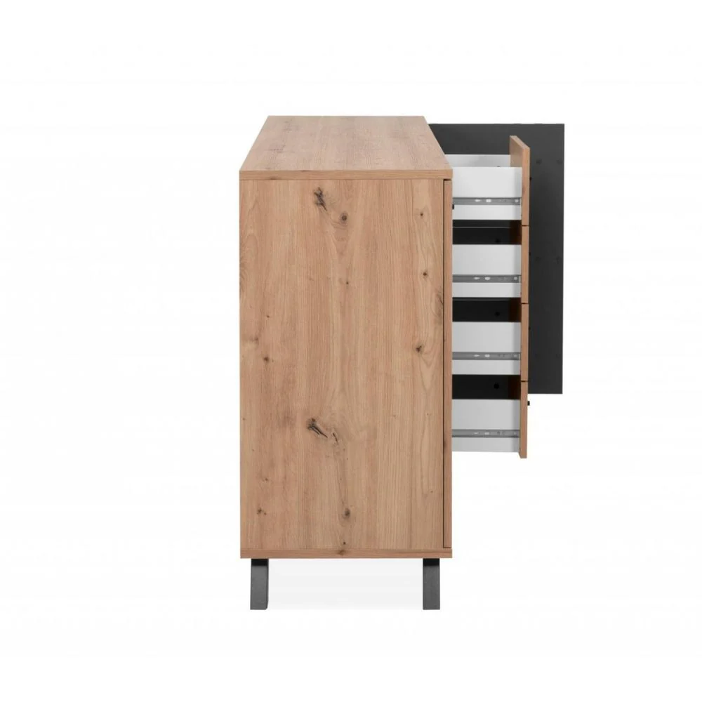 Medan51C 3dveřová, 4zásuvková příborník v antracitovém dubu