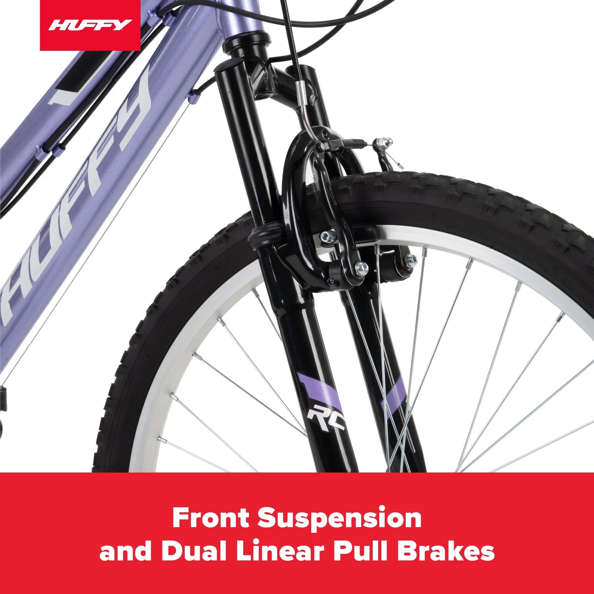 Horské kolo Huffy 24′′ Rock Creek, vhodné pro jezdce o výšce 1,48′′ – 1,78′′, fialové, pro dospělé, dámské