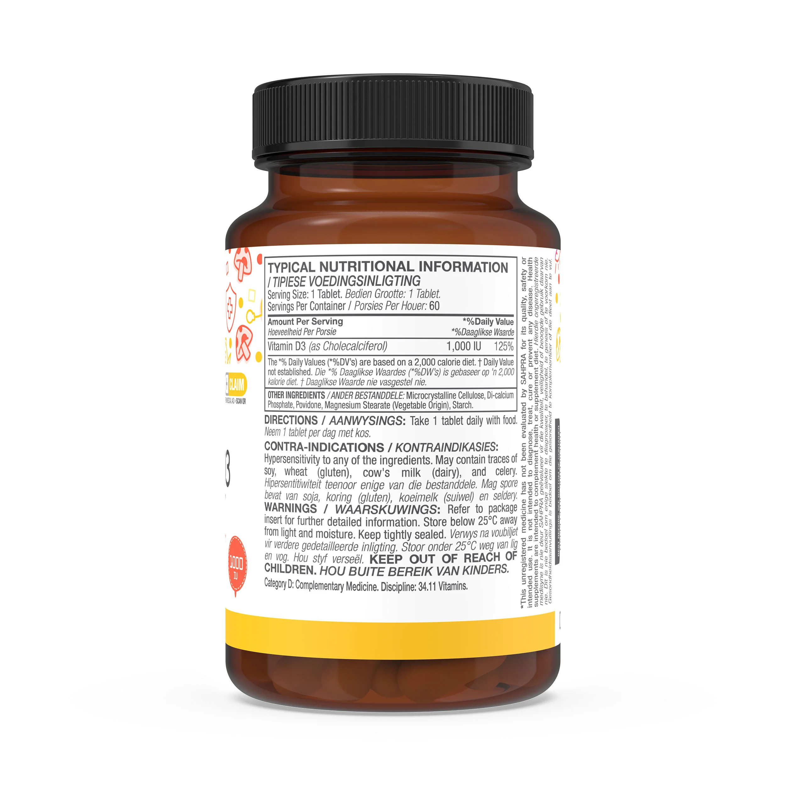 Vitamin D3 1000iu (Cholecalciferol) 60 Tablets