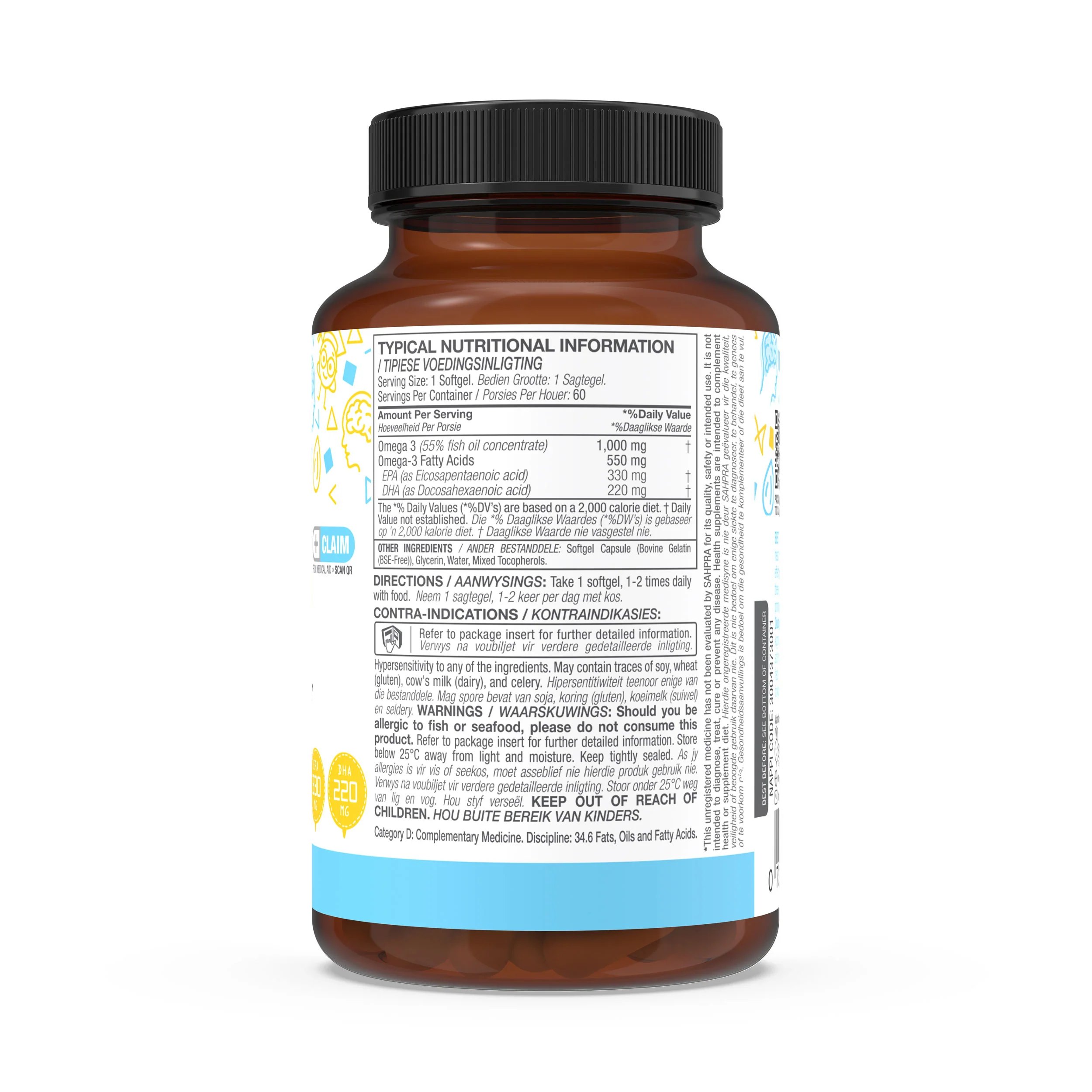 Omega 3 Double Strength with EPA 330mg & DHA 220mg 60 Softgels